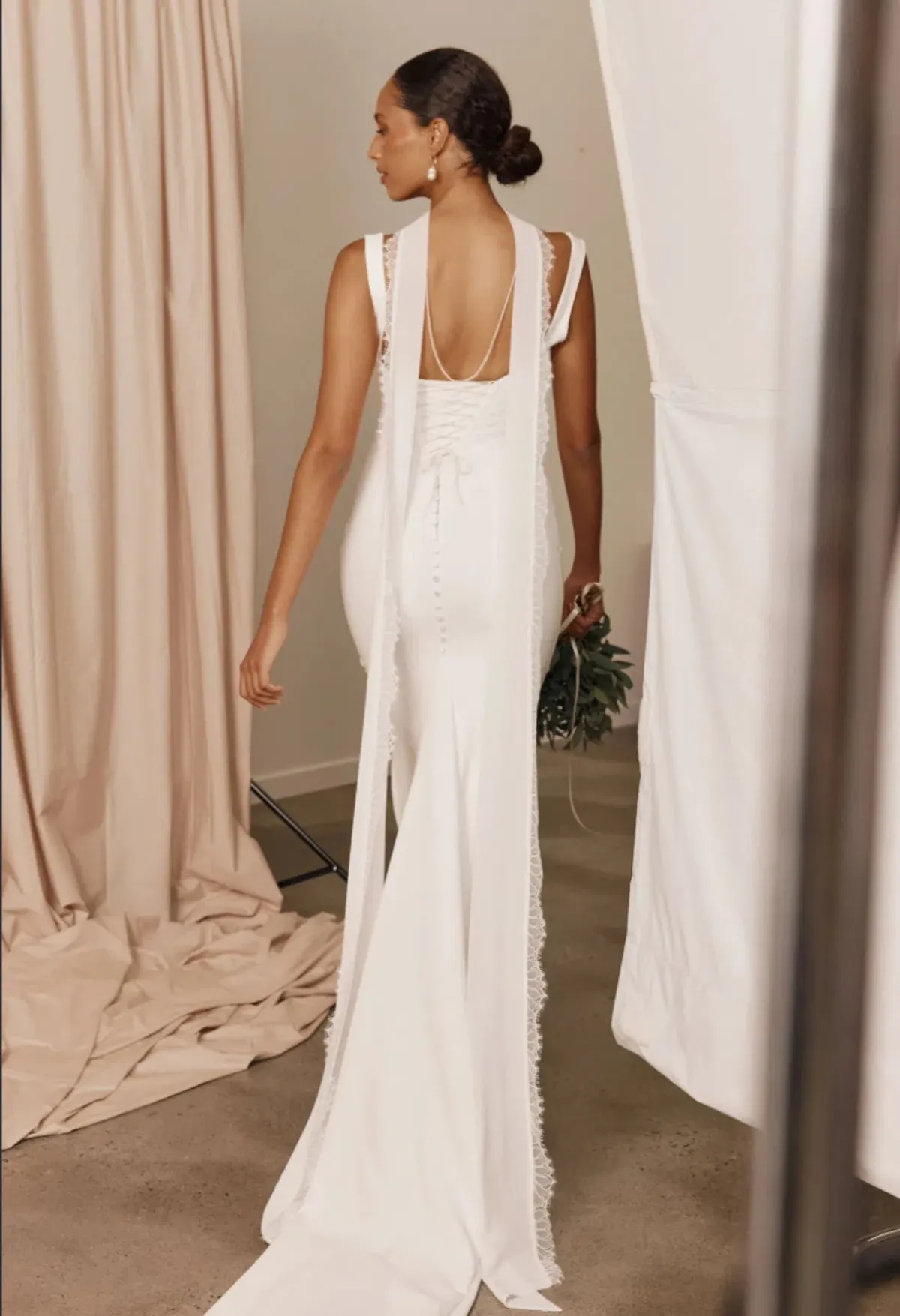 GRACE LOVES LACE JAMES SIMPLE CORSET WEDDING DRESS Size XS | Designer Bridal Gown - Image 5
