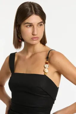 SIR THE LABEL ANTONIA BEADED MIDI DRESS BLACK SIZE 0 for rent on The Volte - image 5