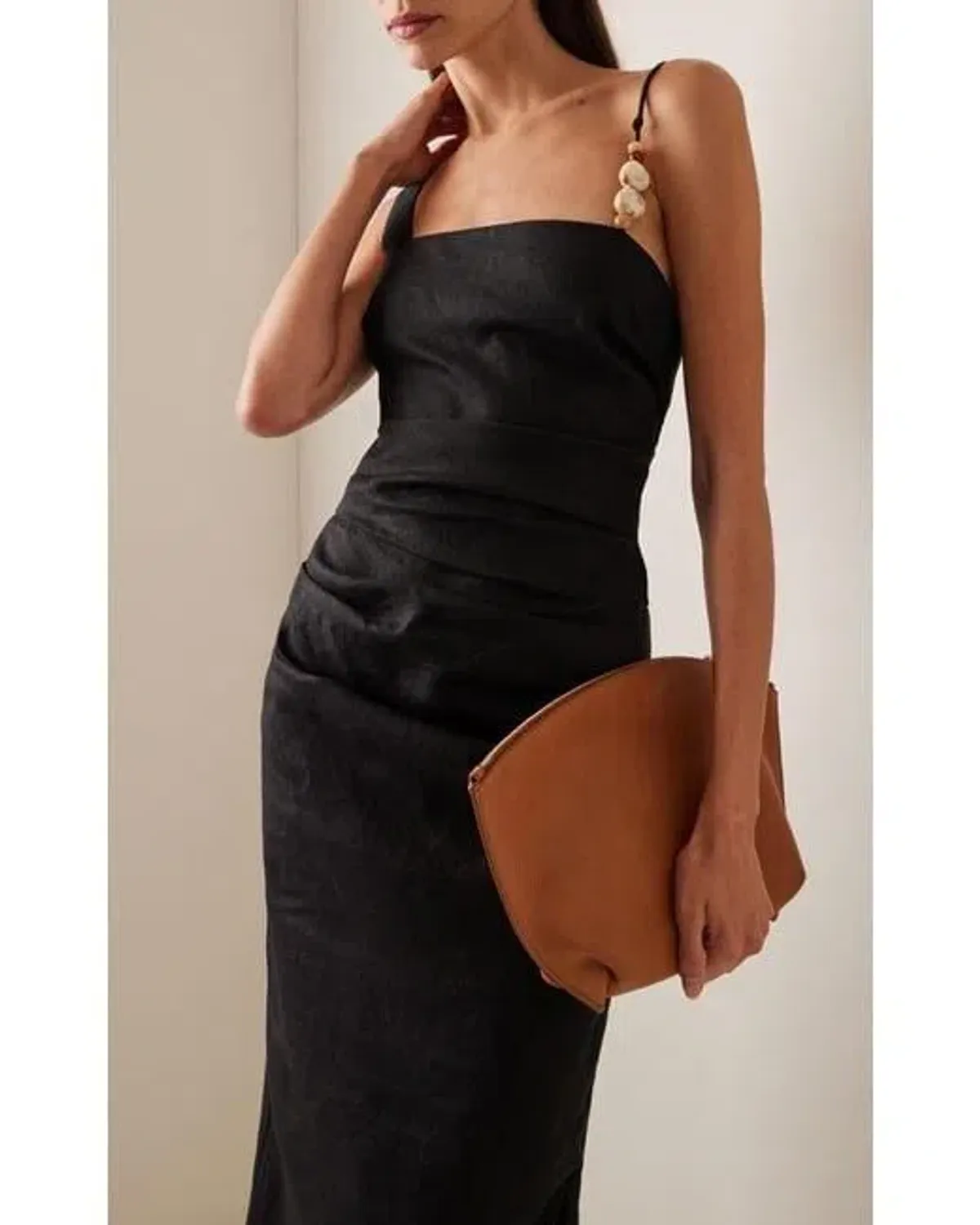 SIR THE LABEL ANTONIA BEADED MIDI DRESS BLACK SIZE 0 - Image 3