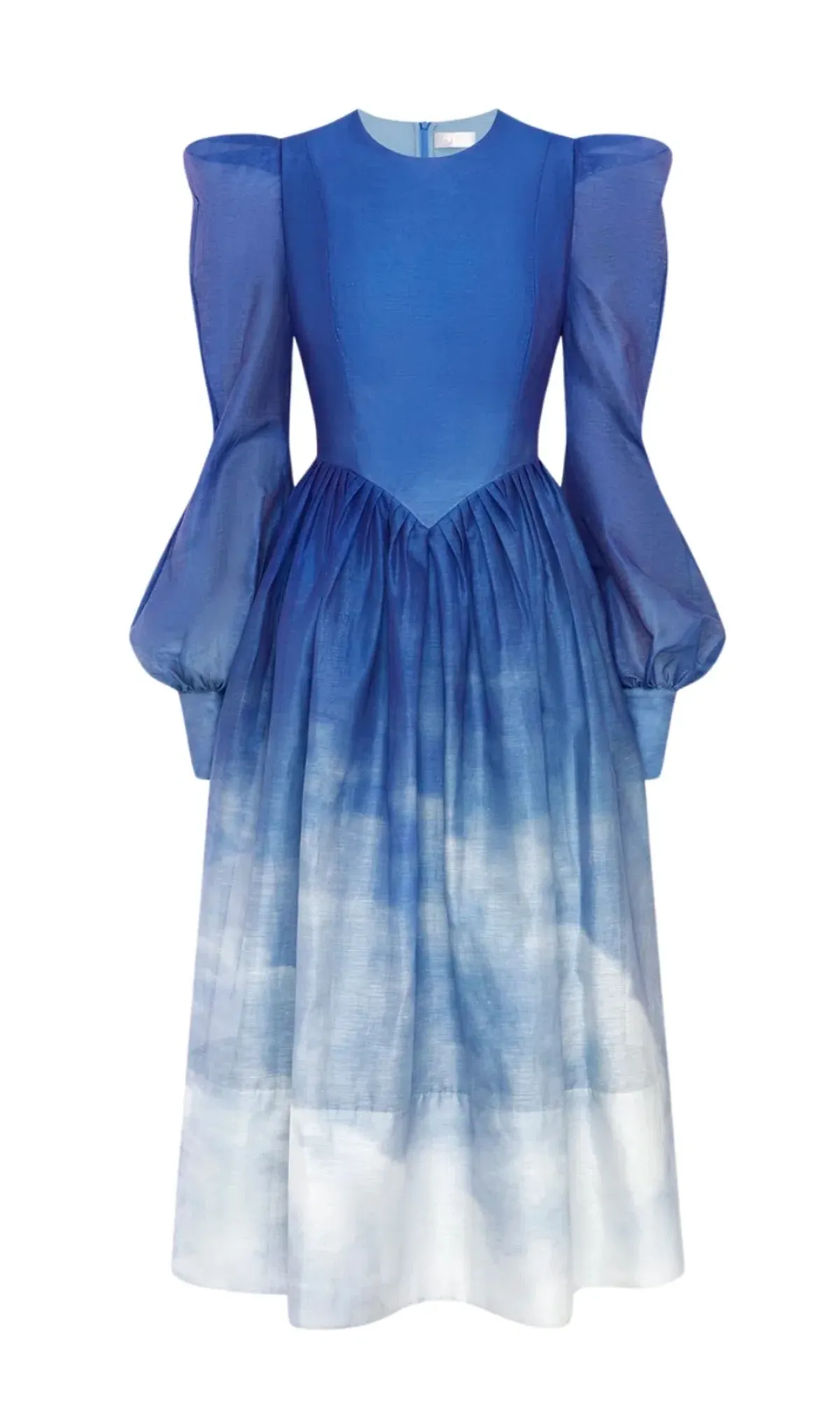 Leo Lin Jordana Structured Shoulder Midi Dress Blue Size 8  - Image 5