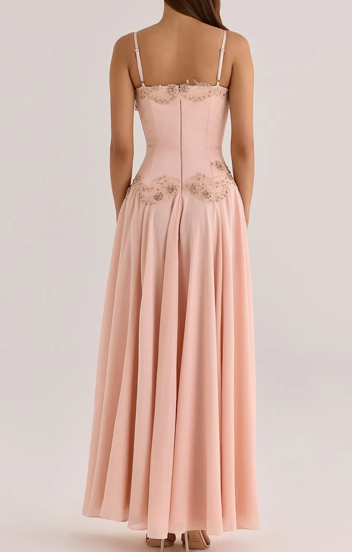 HOUSE OF CB SALOMA BLUSH EMBELLISHED MAXI DRESS SIZE S (AU8-10)  - Image 2