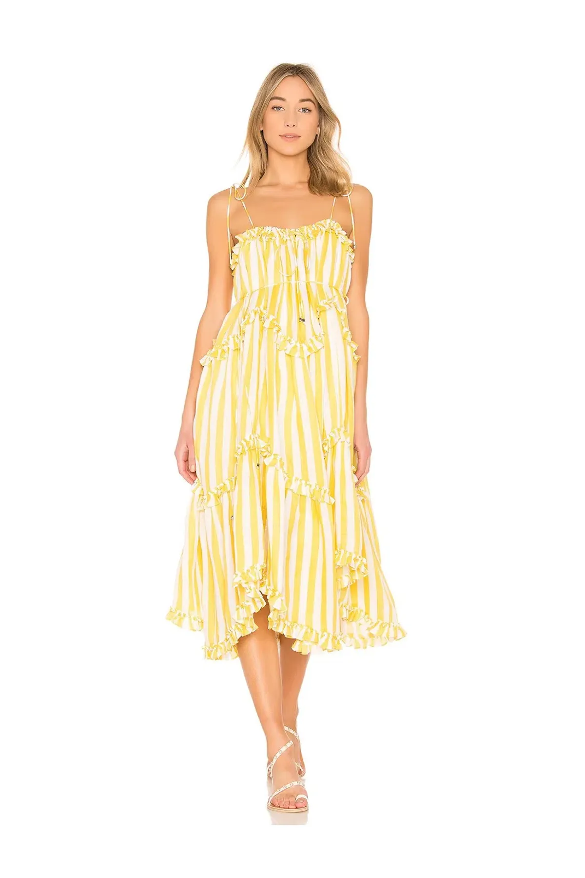 Zimmermann Lumino Floating Stripe Dress Yellow Size 2 / Au 12 - Image 1