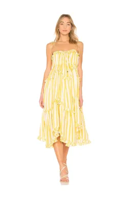 Zimmermann Lumino Floating Stripe Dress Yellow Size 2 / Au 12 for rent on The Volte - image 1