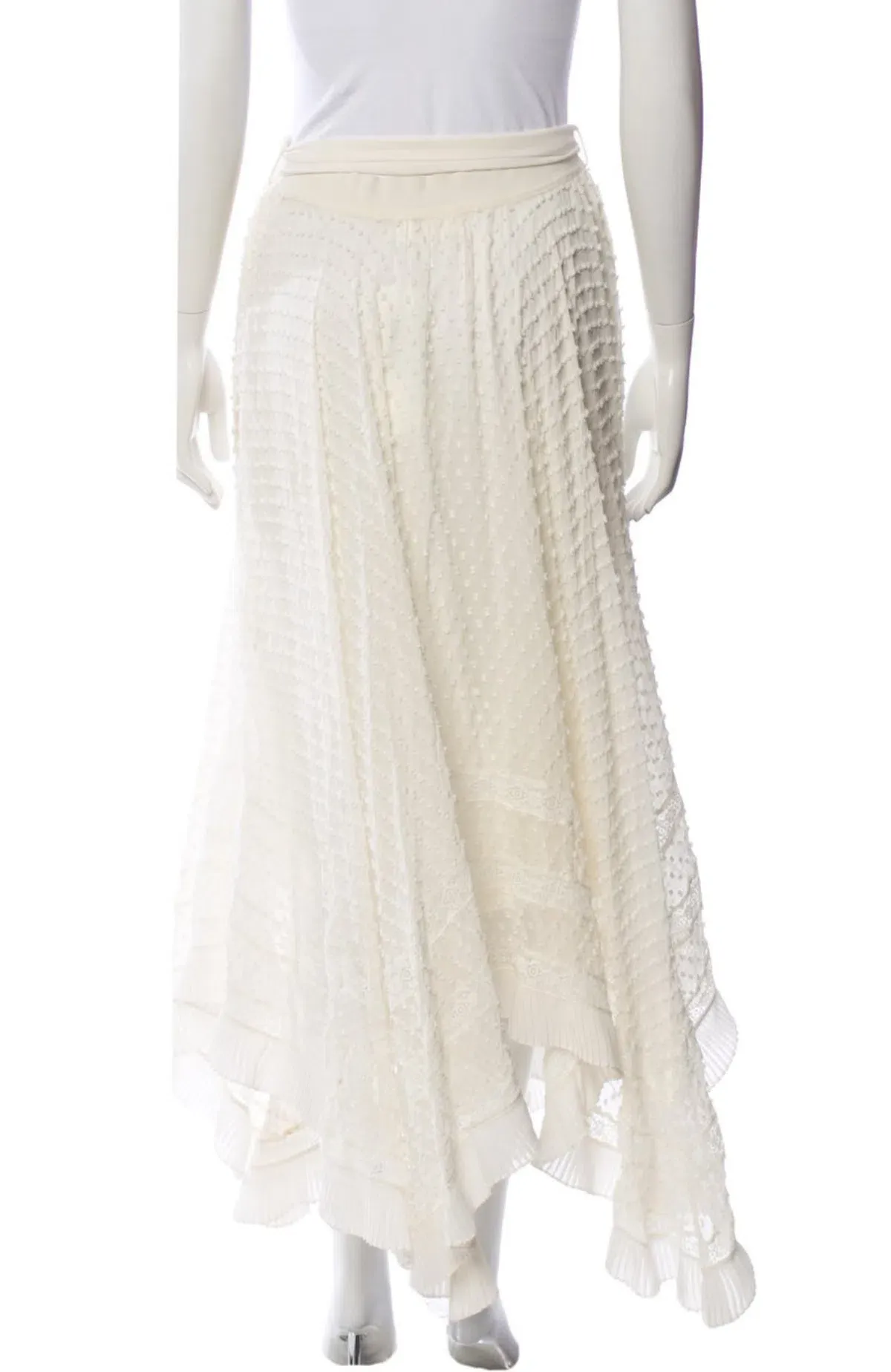 Zimmermann Unbridled Silk Ruffle Midi Skirt Cream 1 / AU 10 - Image 4
