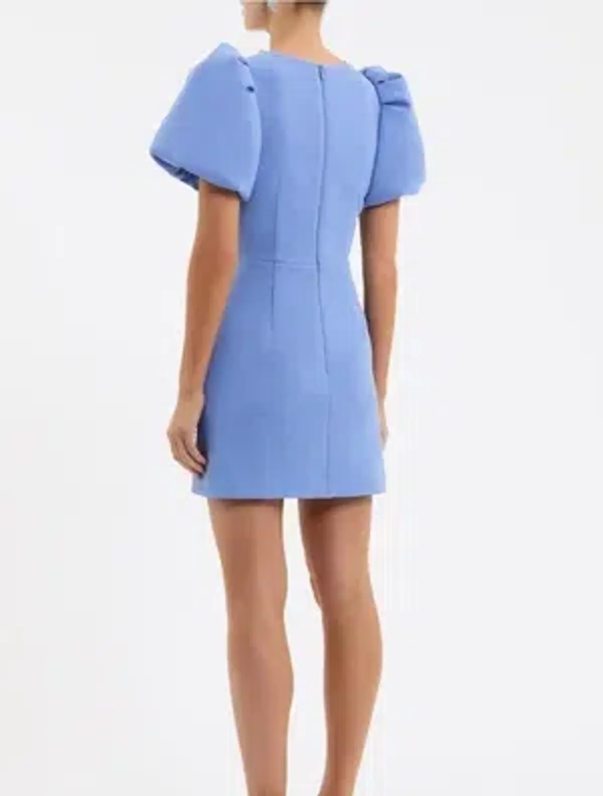 Rebecca Vallance Harlynn Puff Sleeve Mini Dress - Powder Blue - Size 12 - Image 4