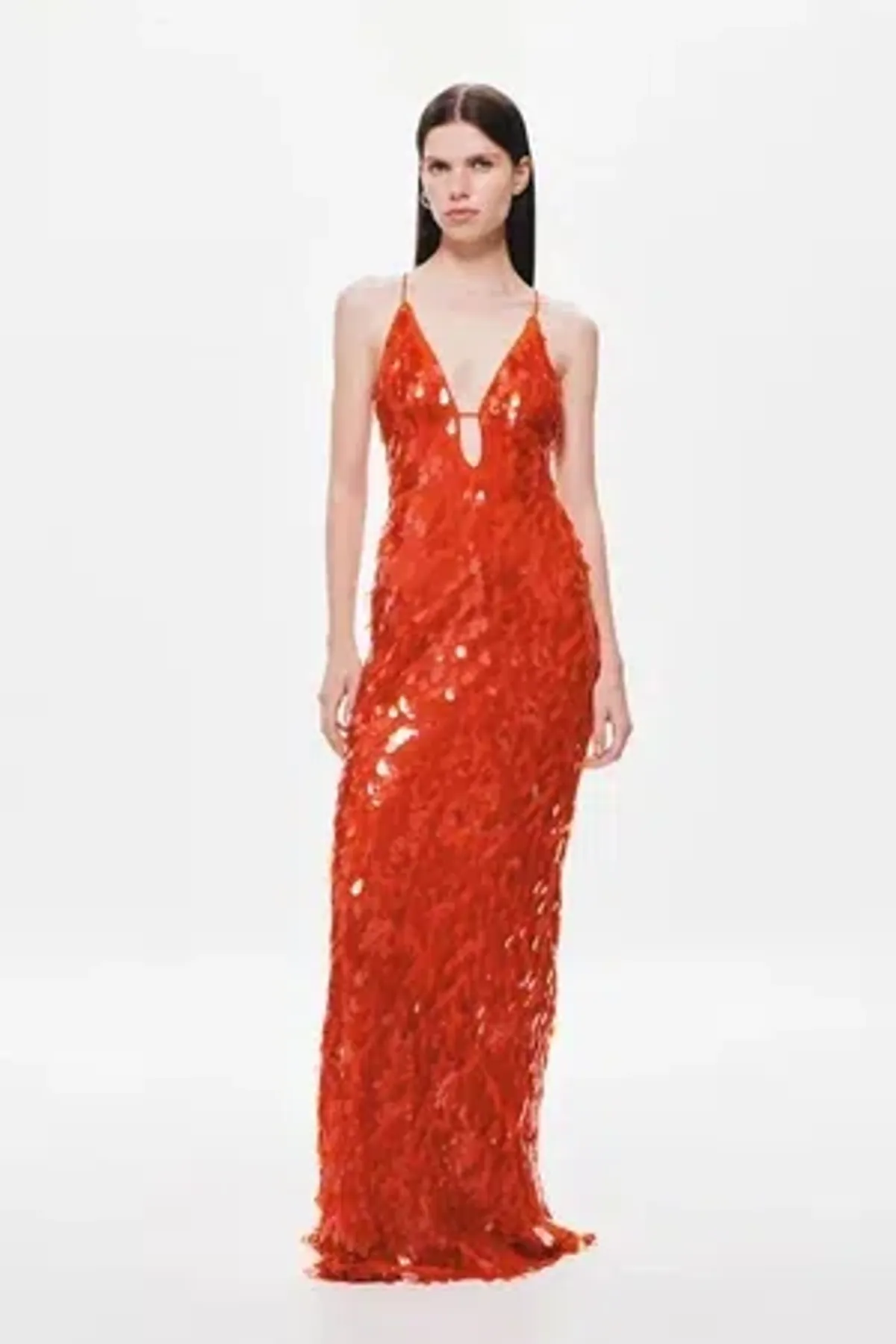 MISHA Sapphire Sequin Gown - Red - Size 8 - Image 1