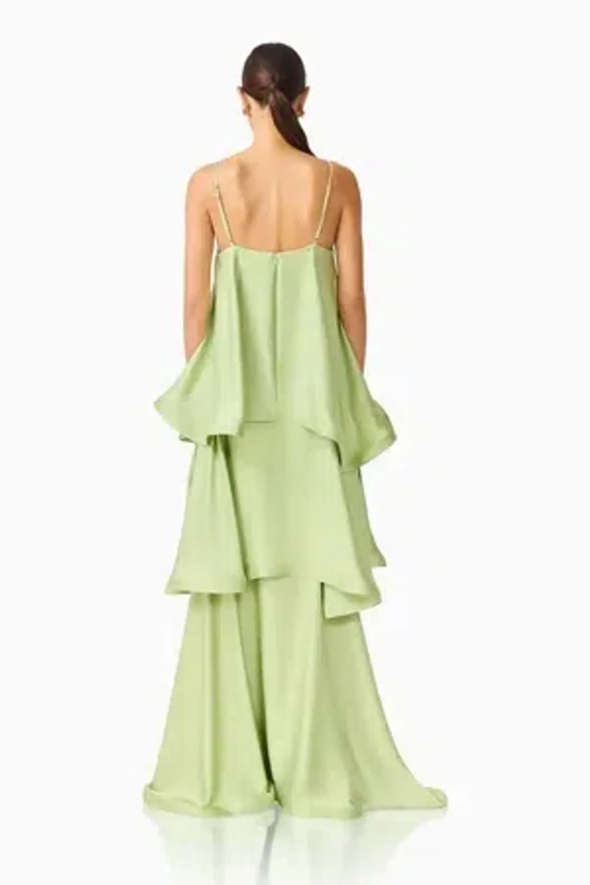 Elliatt Tilly Tiered Maxi Dress - Sage Green - Size 14 - Image 5