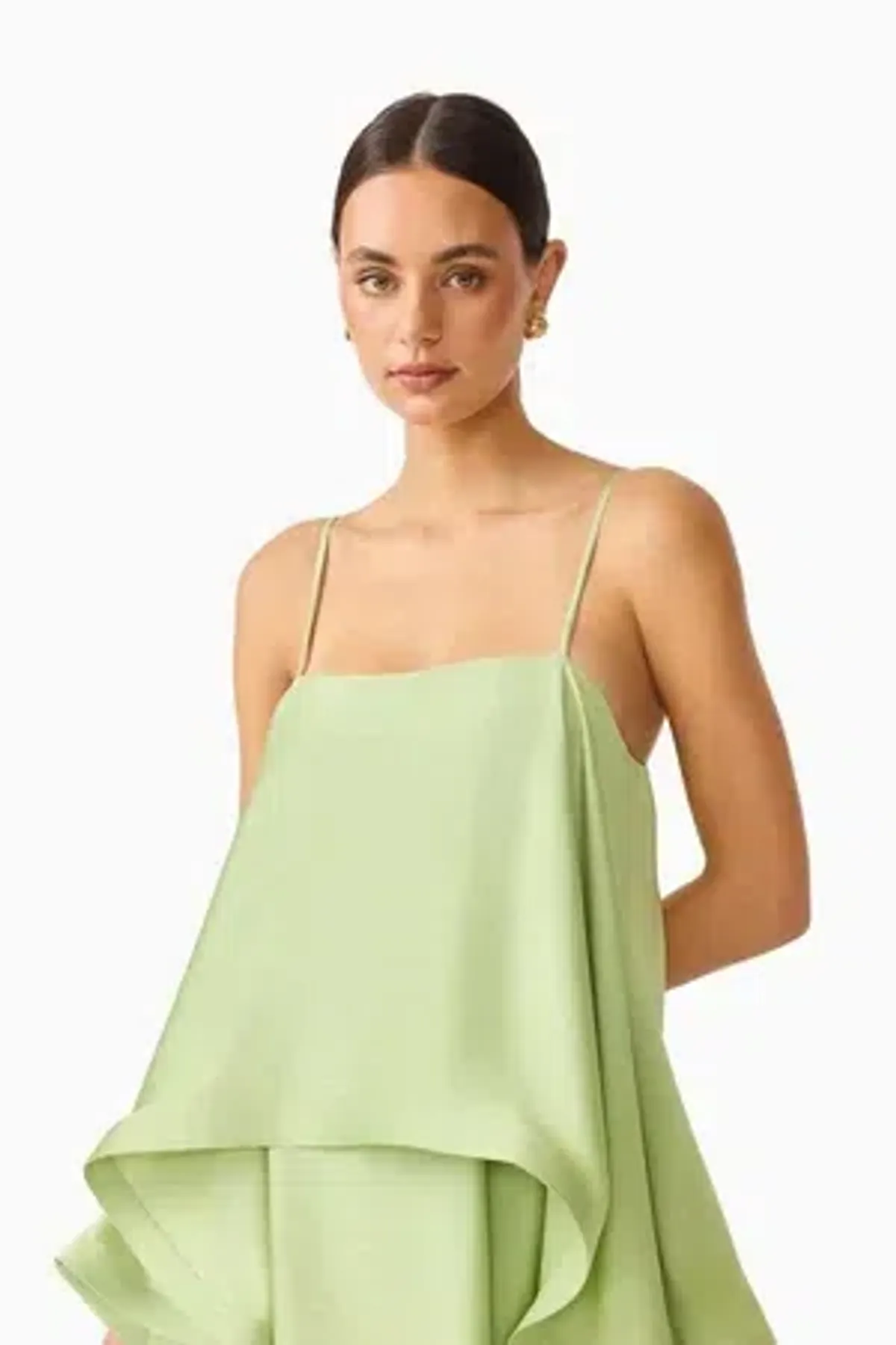 Elliatt Tilly Tiered Maxi Dress - Sage Green - Size 14 - Image 4