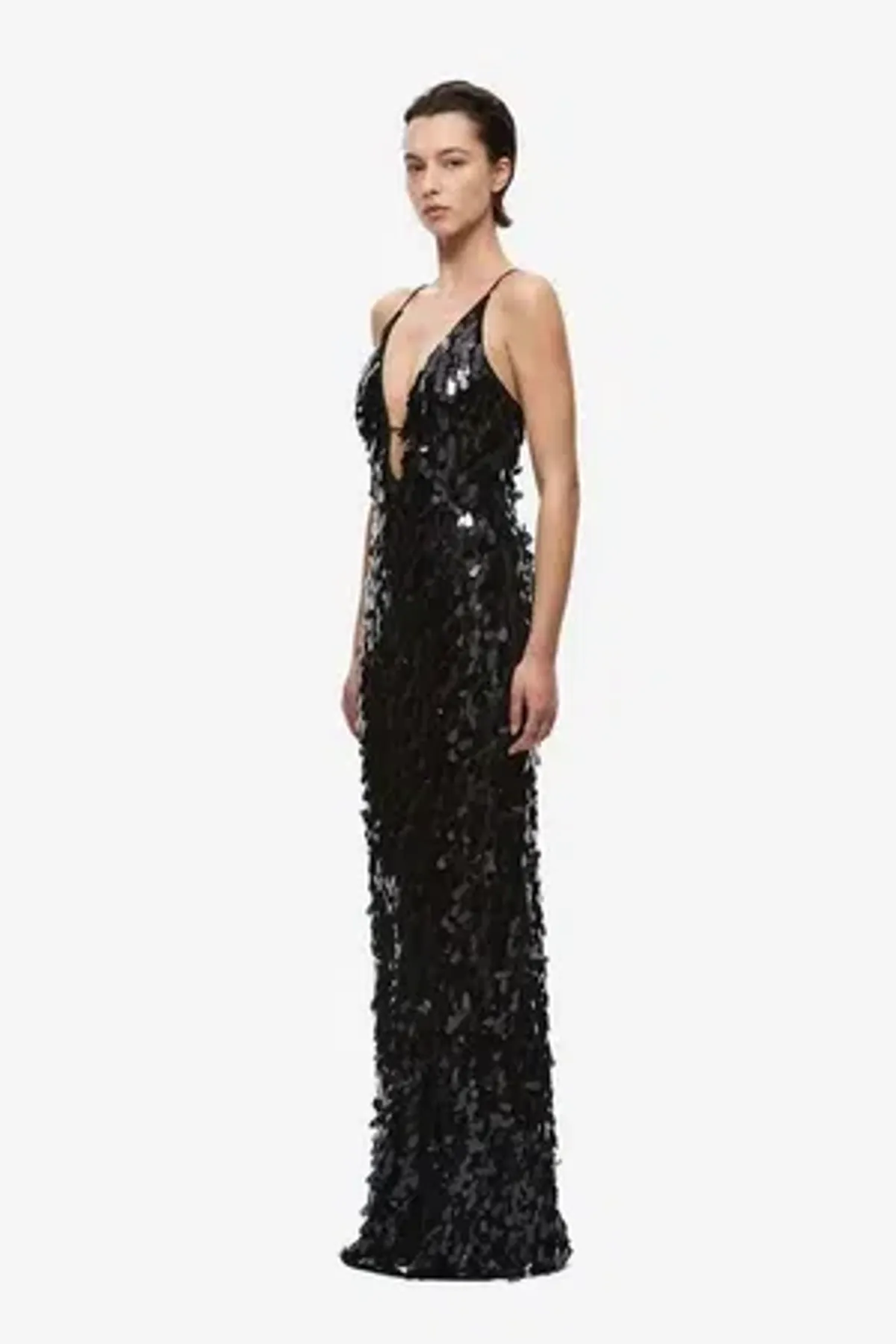 MISHA Sapphire Sequin Gown - Black - Size 8 - Image 2