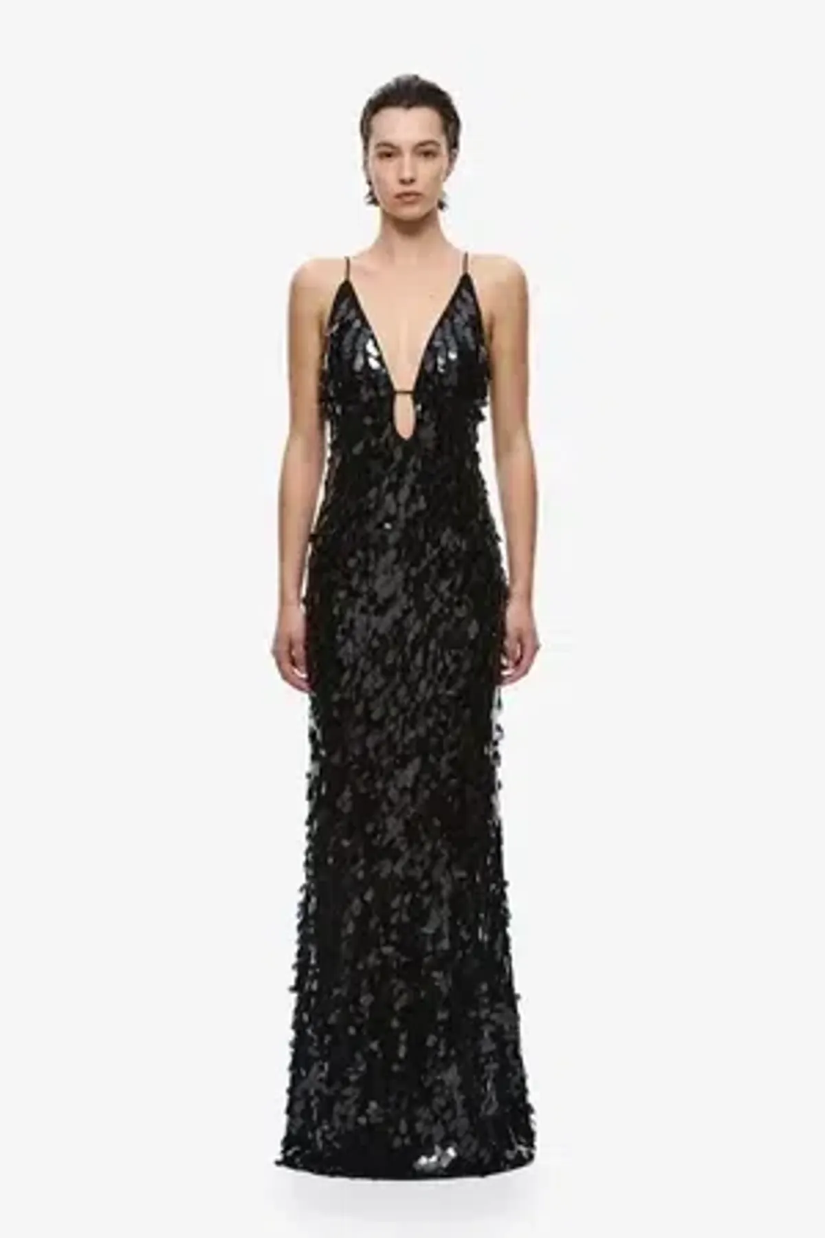 MISHA Sapphire Sequin Gown - Black - Size 8 - Image 1
