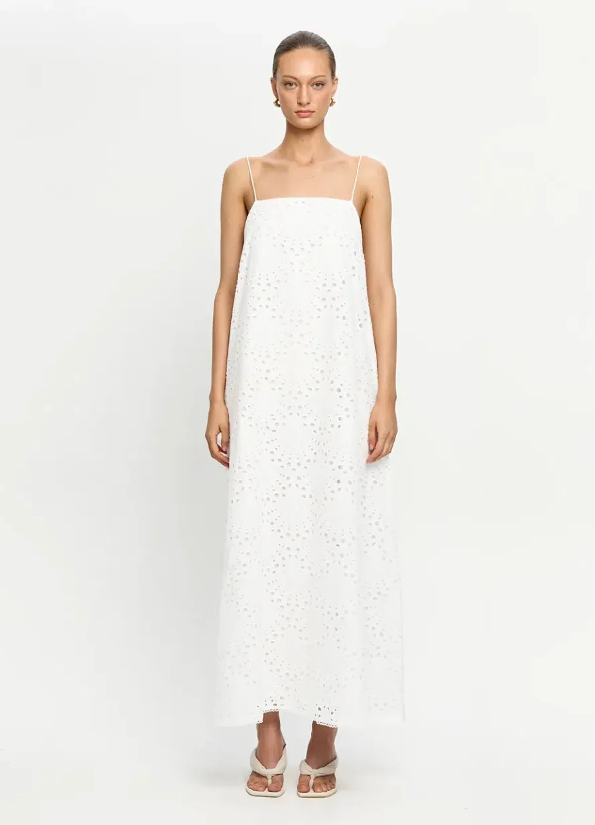 KIVARI White Elodie Midi Dress Size 8 - Image 4