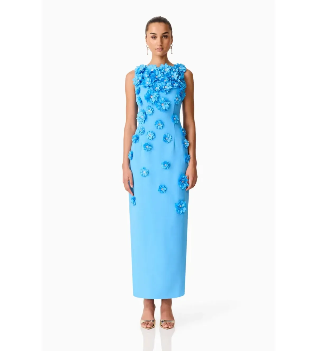 Elliat Dali Floral Applique Gown in Blue Size L/AU12 - Image 1