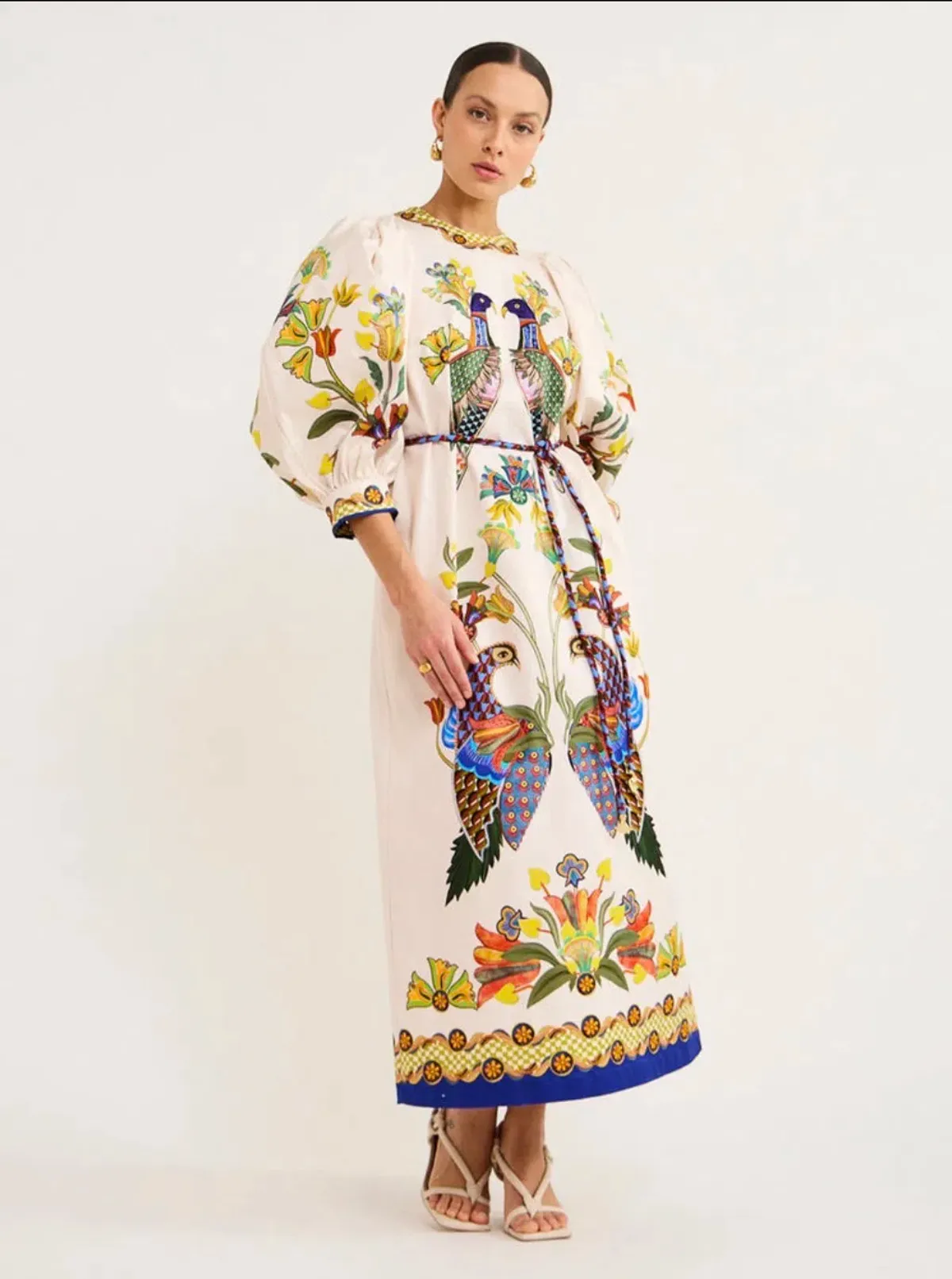 ALÉMAIS Effie Puff Sleeve Midi Dress – Size 10 - Image 2
