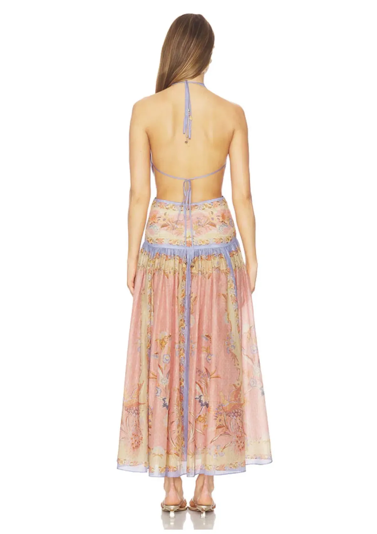 Zimmermann Indra Plunge Halter Maxi Dress AU 8 - Image 2
