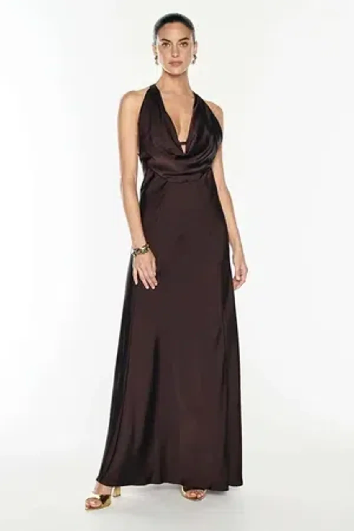 Manning Cartell - Charmed Cowl Slip Maxi Dress - Brown - Size 10 - Image 1