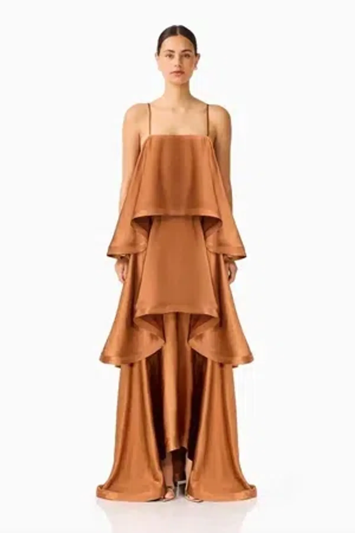 Elliatt - Tilly Tiered Maxi - Toffee Brown - Image 1