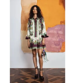 Alemais Ruthie Mini Dress in Plum/Green Paisley Size AU14 for rent on The Volte - image 1