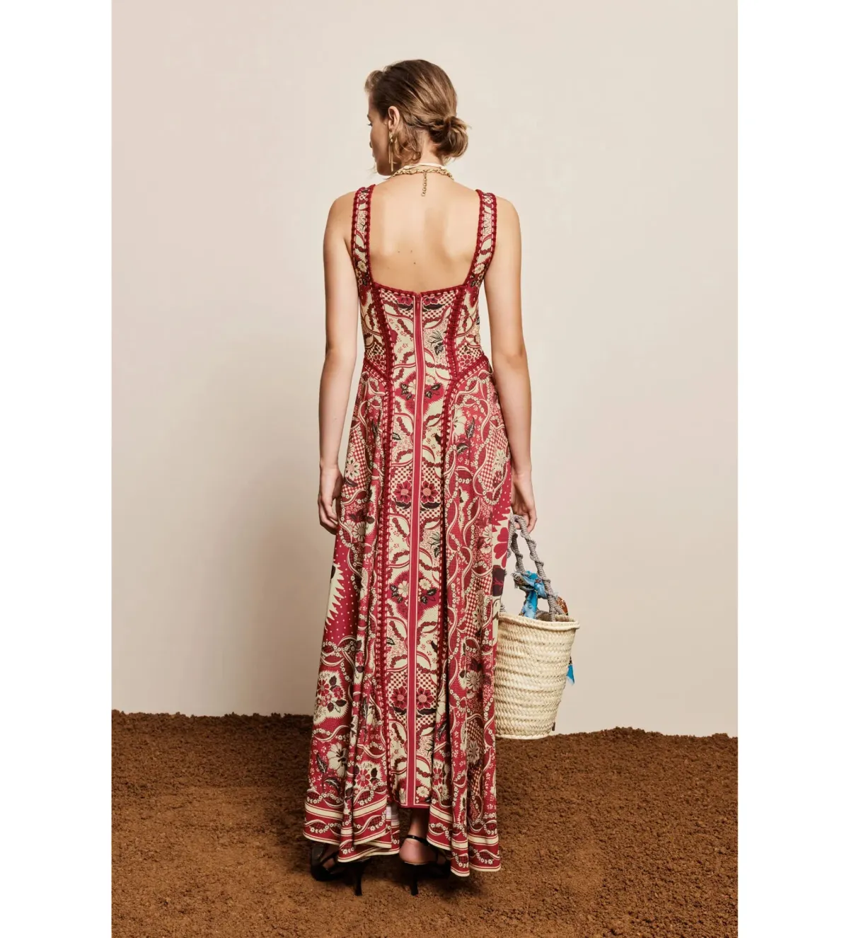 Alemais Kenny Midi Dress in Red Floral Size AU12 - Image 3