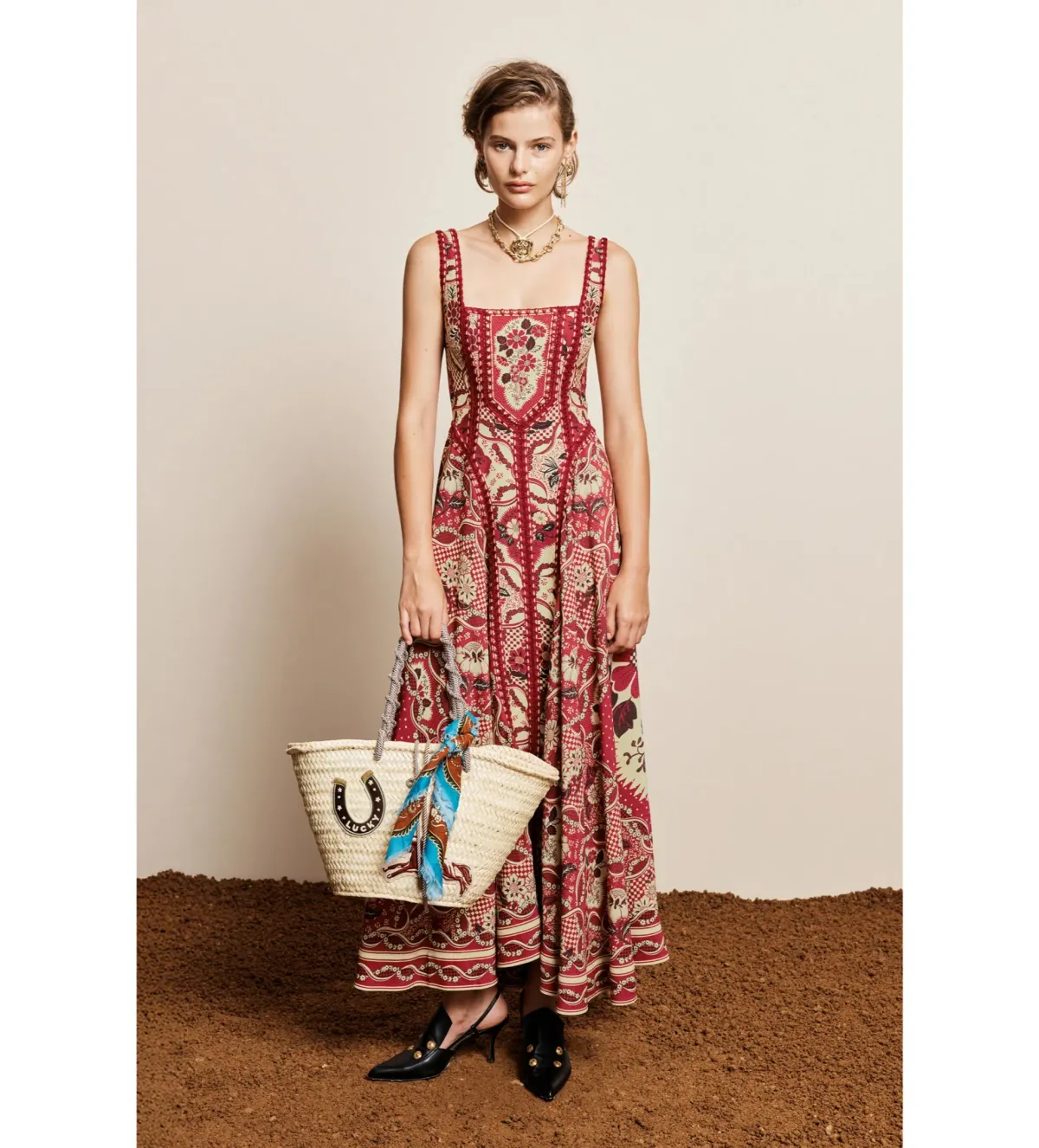 Alemais Kenny Midi Dress in Red Floral Size AU12 - Image 2