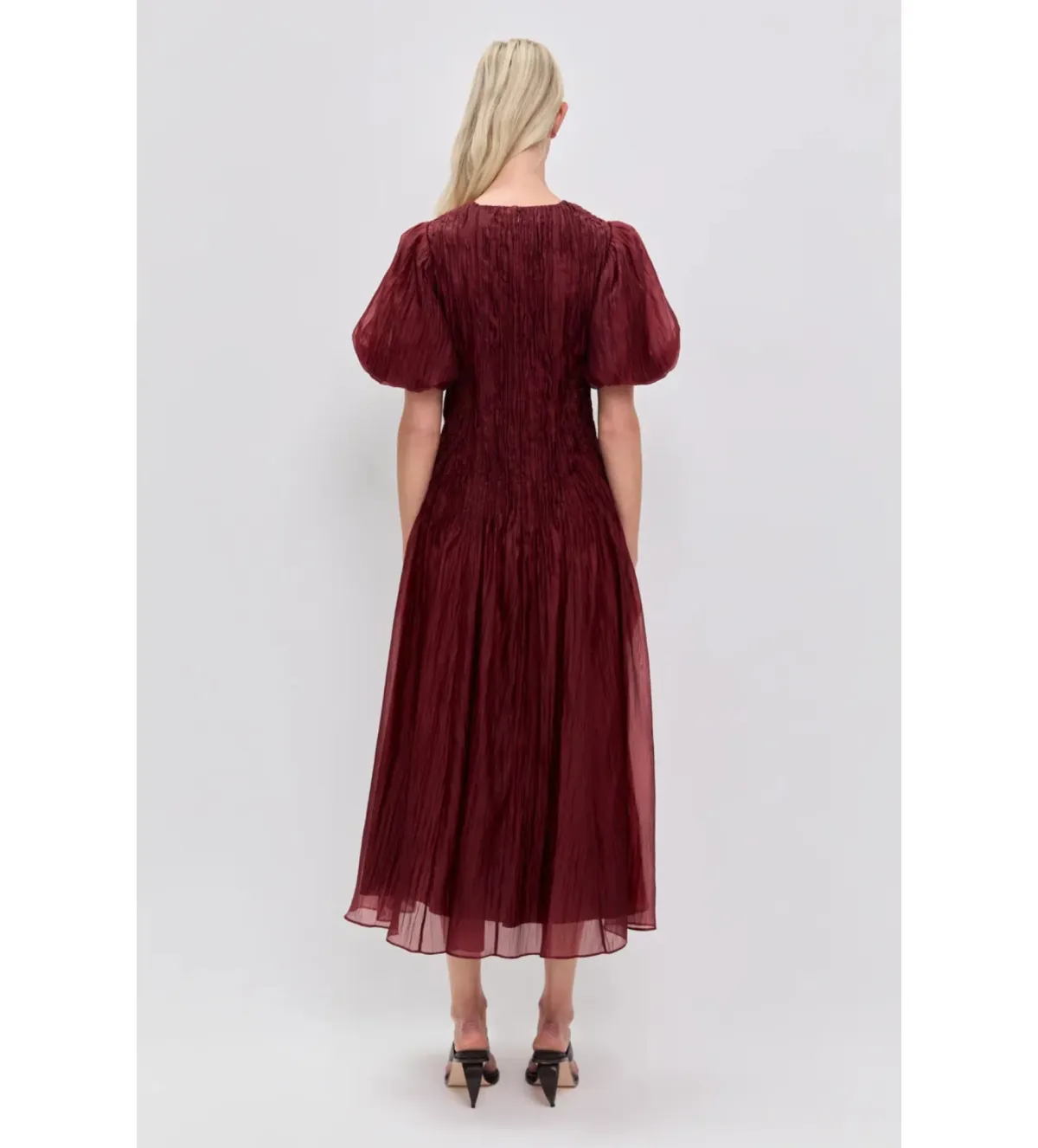Aje Ophelia Lace Midi Dress in Mahogany Size AU16 - Image 3