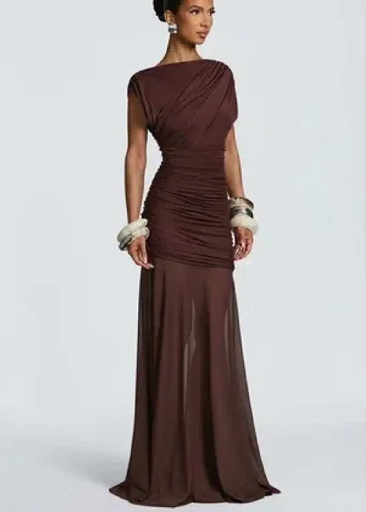 BabyBoo - Demelza Maxi Dress - Plum Brown - Size 12 - Image 1