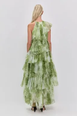 🌿 Aje Westlyn Gown in Olive Native Floral Size 10🌿 Maxi Dress for rent on The Volte - image 4