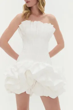 Brand New 🤍 AJE Ivy Bubble Hem Mini Dress - Size 12 - White 🤍 for rent on The Volte - image 5