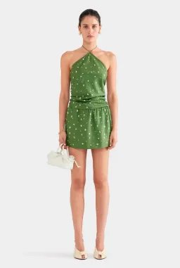 Venroy Beaded Silk Side Tie Mini Skirt for rent on The Volte - image 1