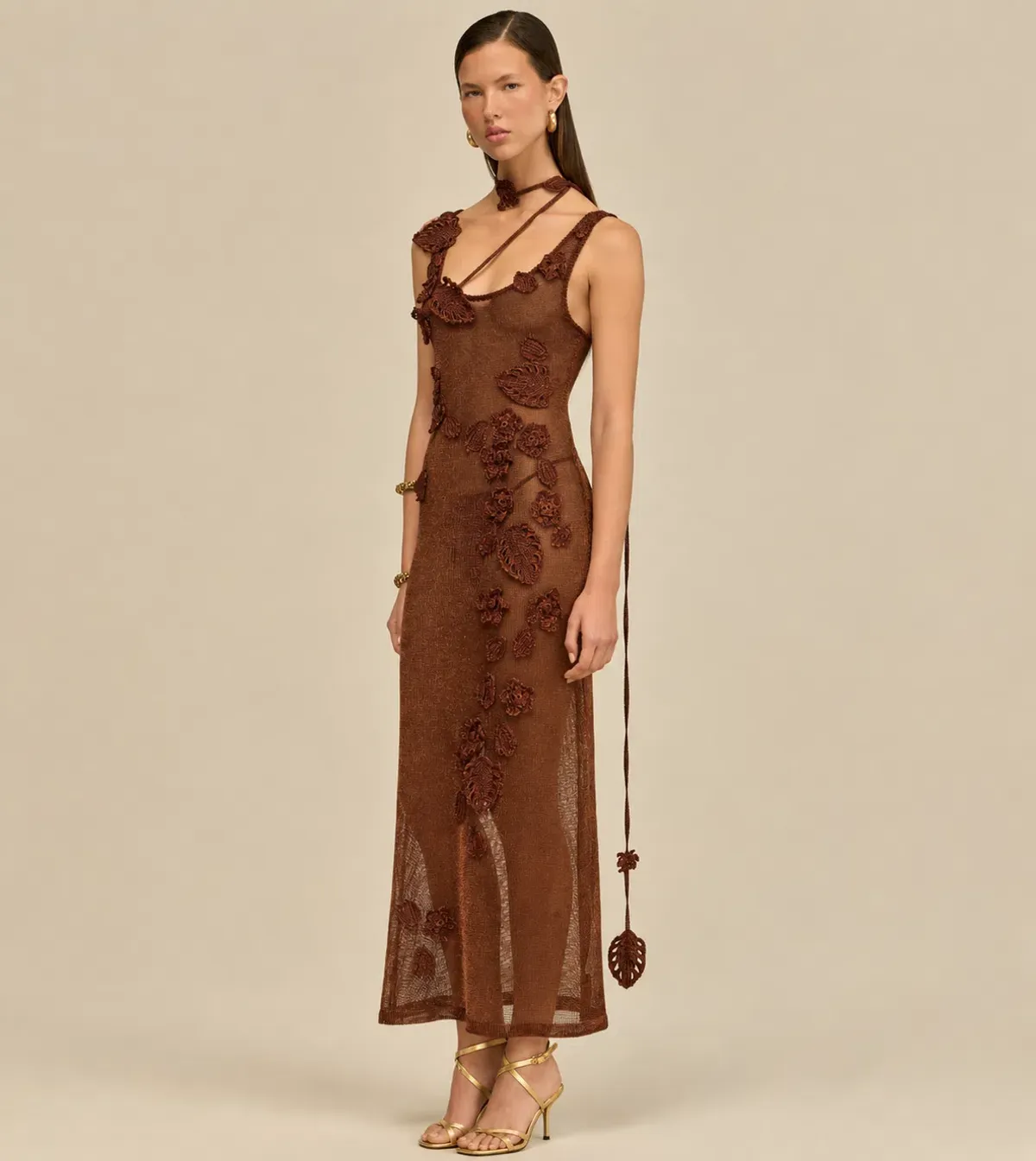 Cult Gaia Pemba knit dress incl slip saddle colour  - Image 1