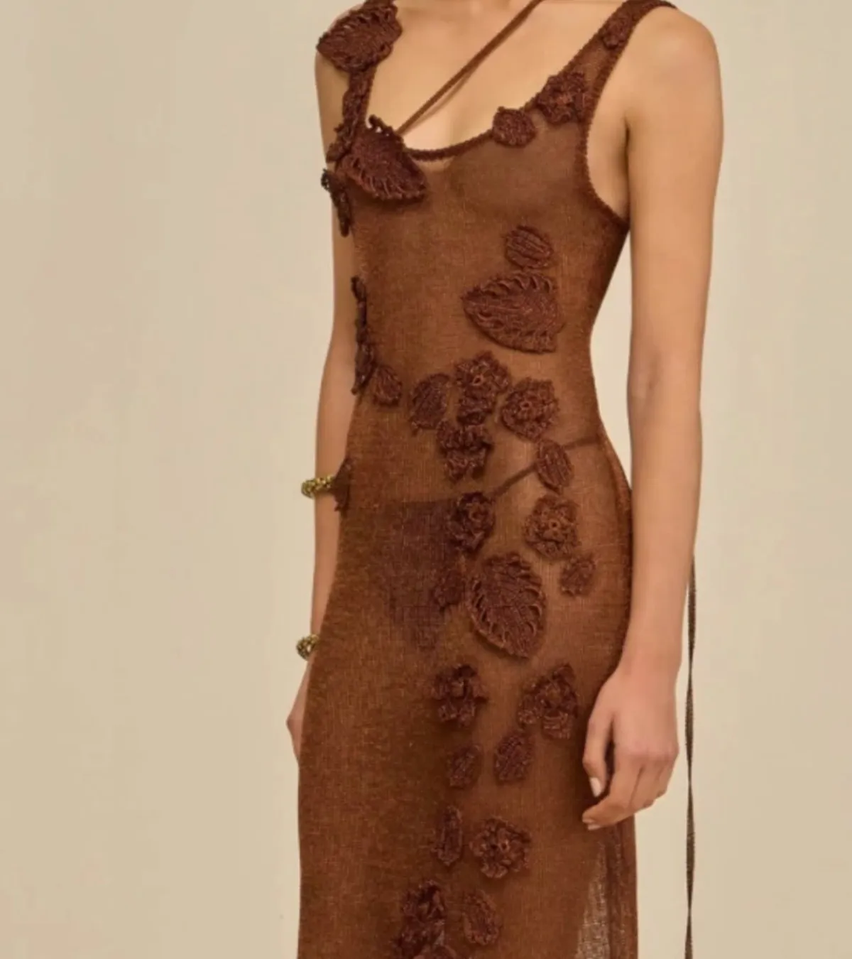 Cult Gaia Pemba knit dress incl slip saddle colour  - Image 2
