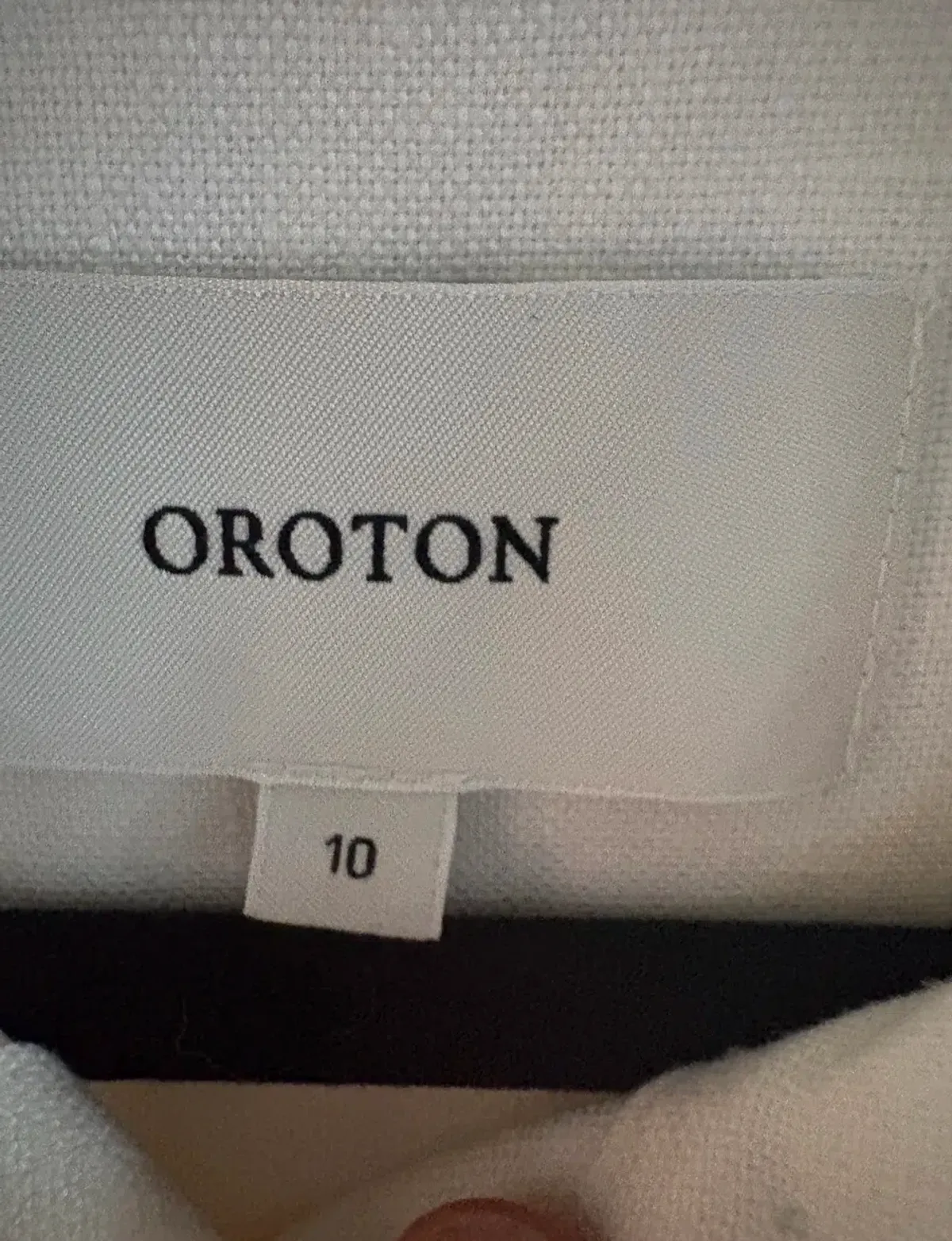 Oroton button-front shirt cutout embroidery panels on the front Size:10 Ivory colour  - Image 4