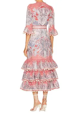Zimmermann Vitali Tiered Hem Midi Dress size 2 for rent on The Volte - image 3