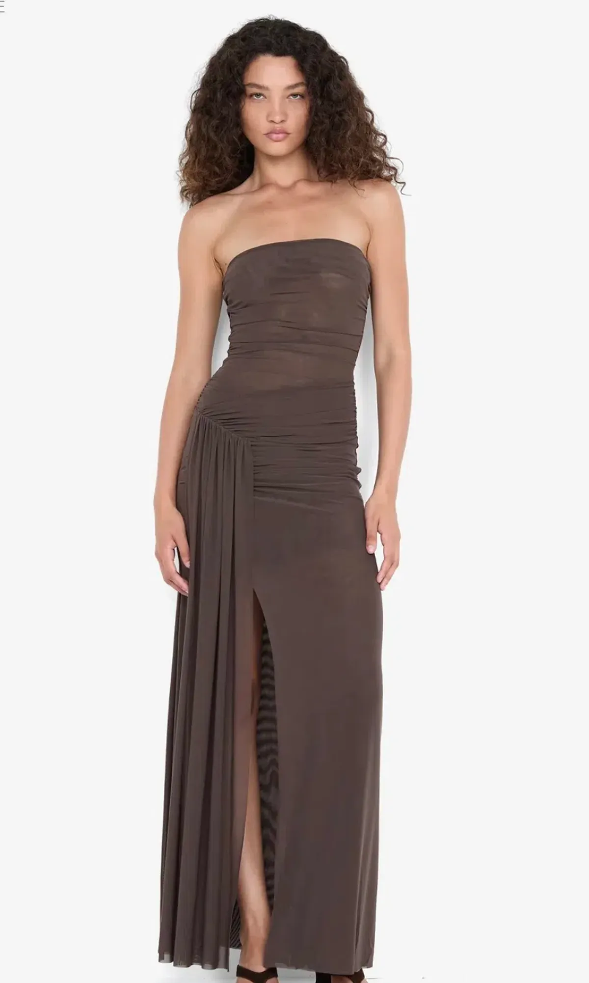 Bec & Bridge Ida Strapless Dress in Milk Chocolate- size 6 - Image 2