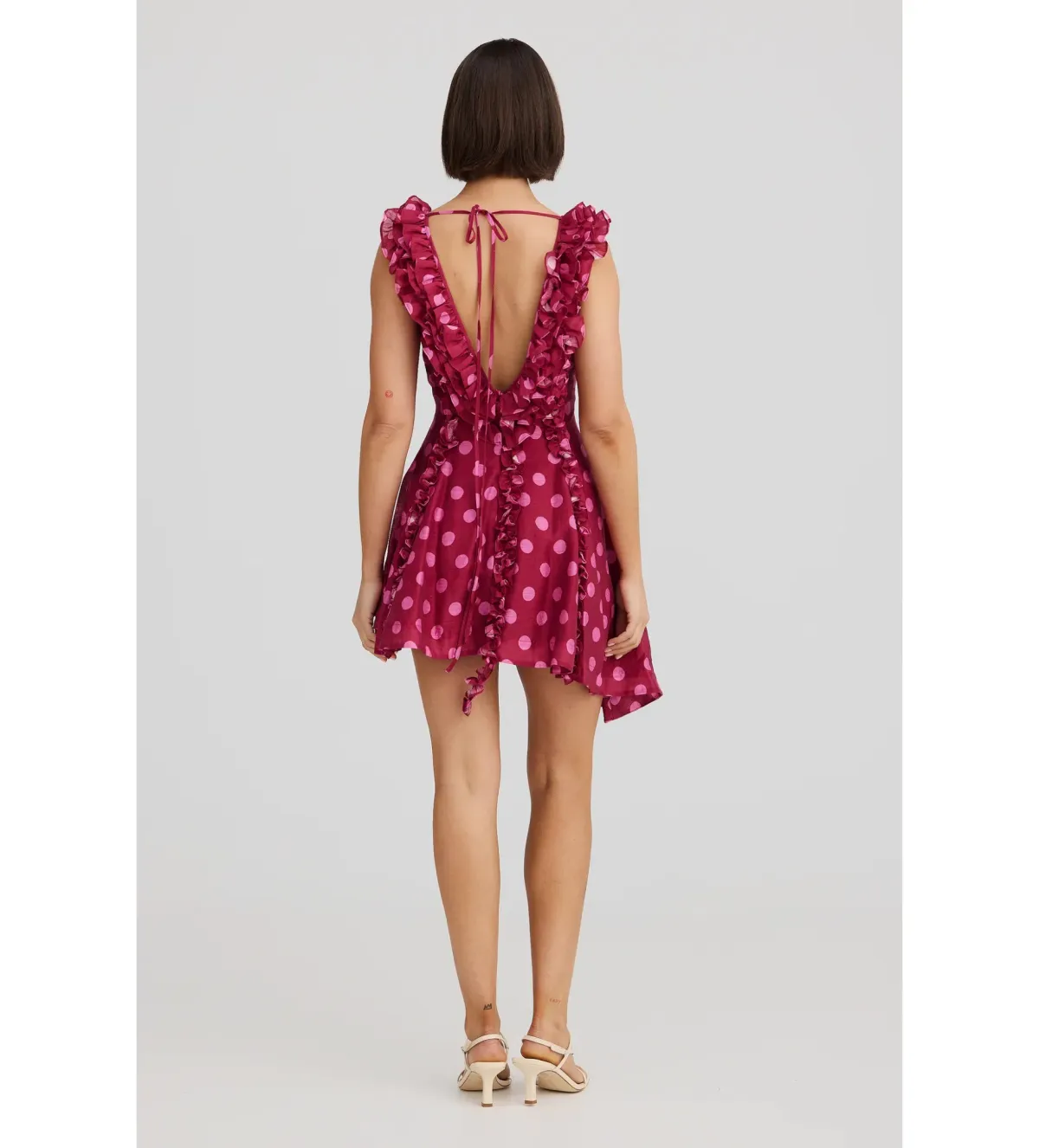Aston Studio Bianca Dress in Redcurrent Dot Size AU10 - Image 3