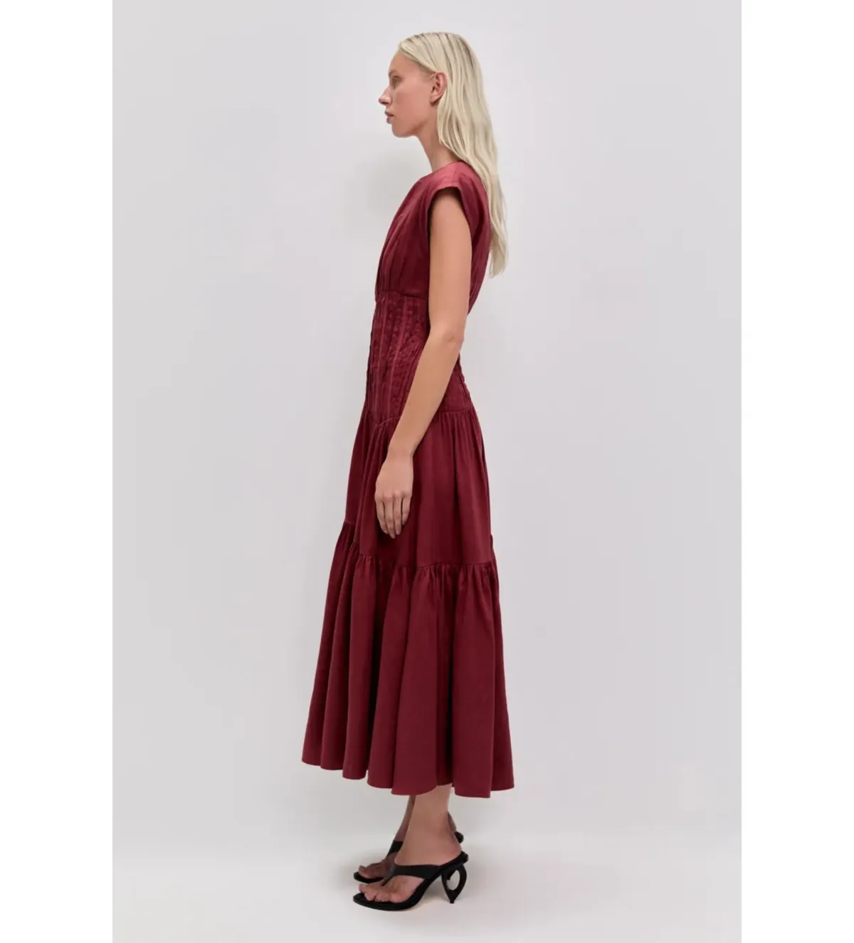 Aje Ecliptica Midi Dress in Mahogany Size AU14 - Image 3