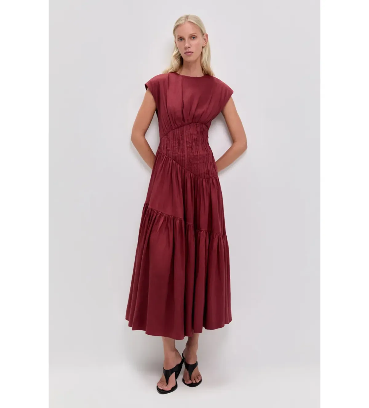 Aje Ecliptica Midi Dress in Mahogany Size AU14 - Image 1