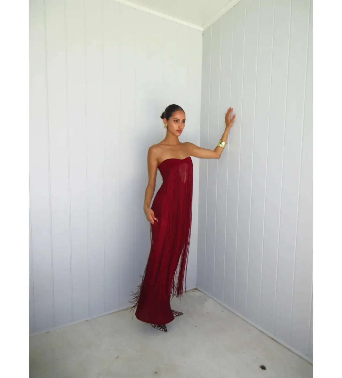 Deconduarte Venus Dress in Wine Size S - Image 3