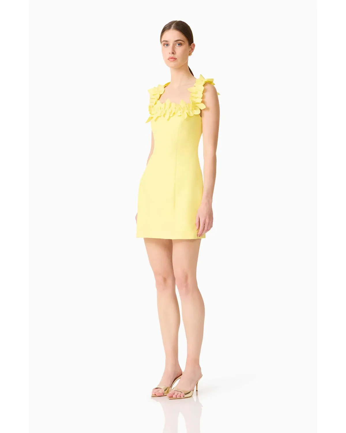 ELLIATT Cara Square Neck Mini Dress in Yellow - Image 5