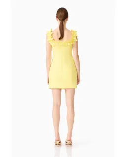 ELLIATT Cara Square Neck Mini Dress in Yellow for rent on The Volte - image 6