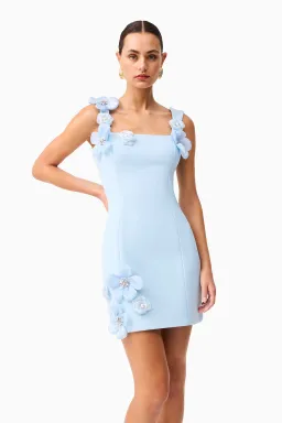 ELLIATT Chantelle Floral Mini Dress in Blue for rent on The Volte - image 4