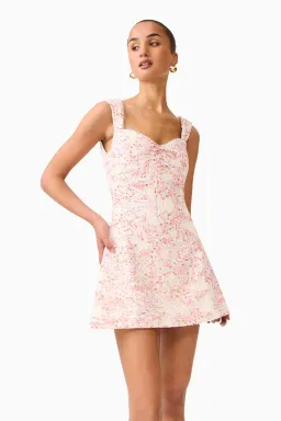 ELLIATT Valencia Mini Dress in Pink & Cream Floral for rent on The Volte - image 3
