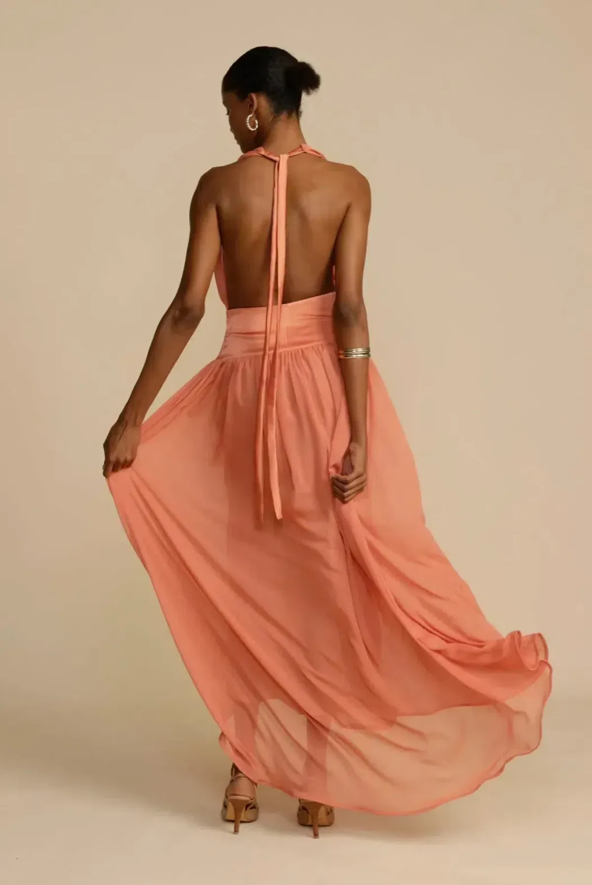 Arcina Ori Serena Dress Coral Size S / AU 8 - Image 3