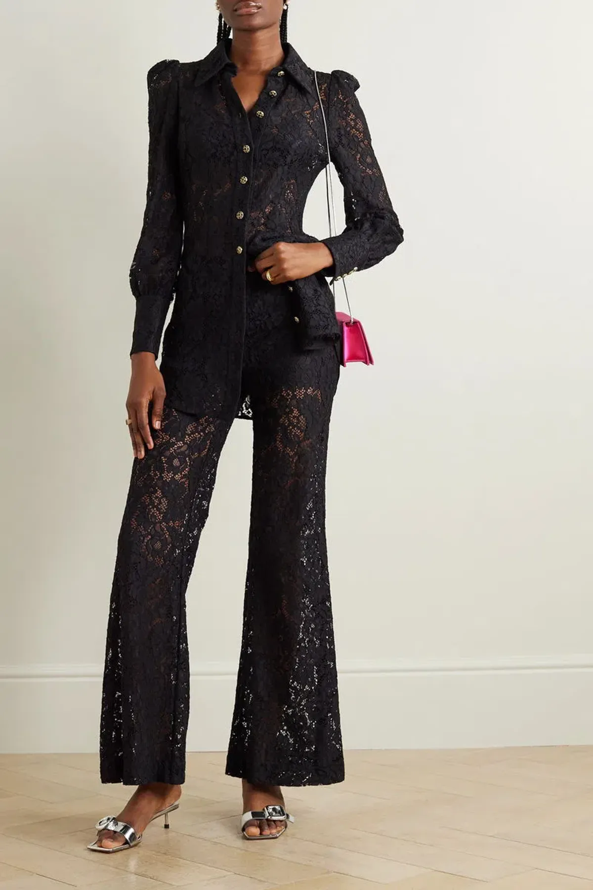 Zimmermann Matchmaker lace top and pant set black sheer Size AU 3 / UK 14 - Image 1