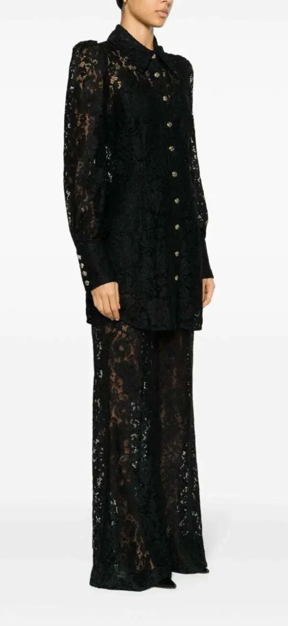 Zimmermann Matchmaker lace top and pant set black sheer Size AU 3 / UK 14 - Image 4