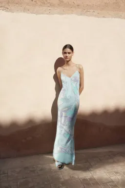 PUCCI Orchidee Silk Maxi Blue and Purple Size 36 / 6-8AU for rent on The Volte - image 4