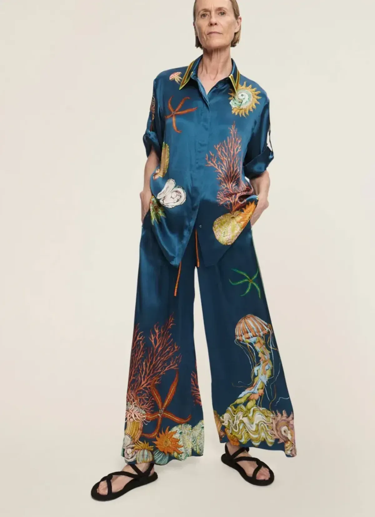Alémais Dorian Silk Shirt and Pant Set Size 16 - Image 2