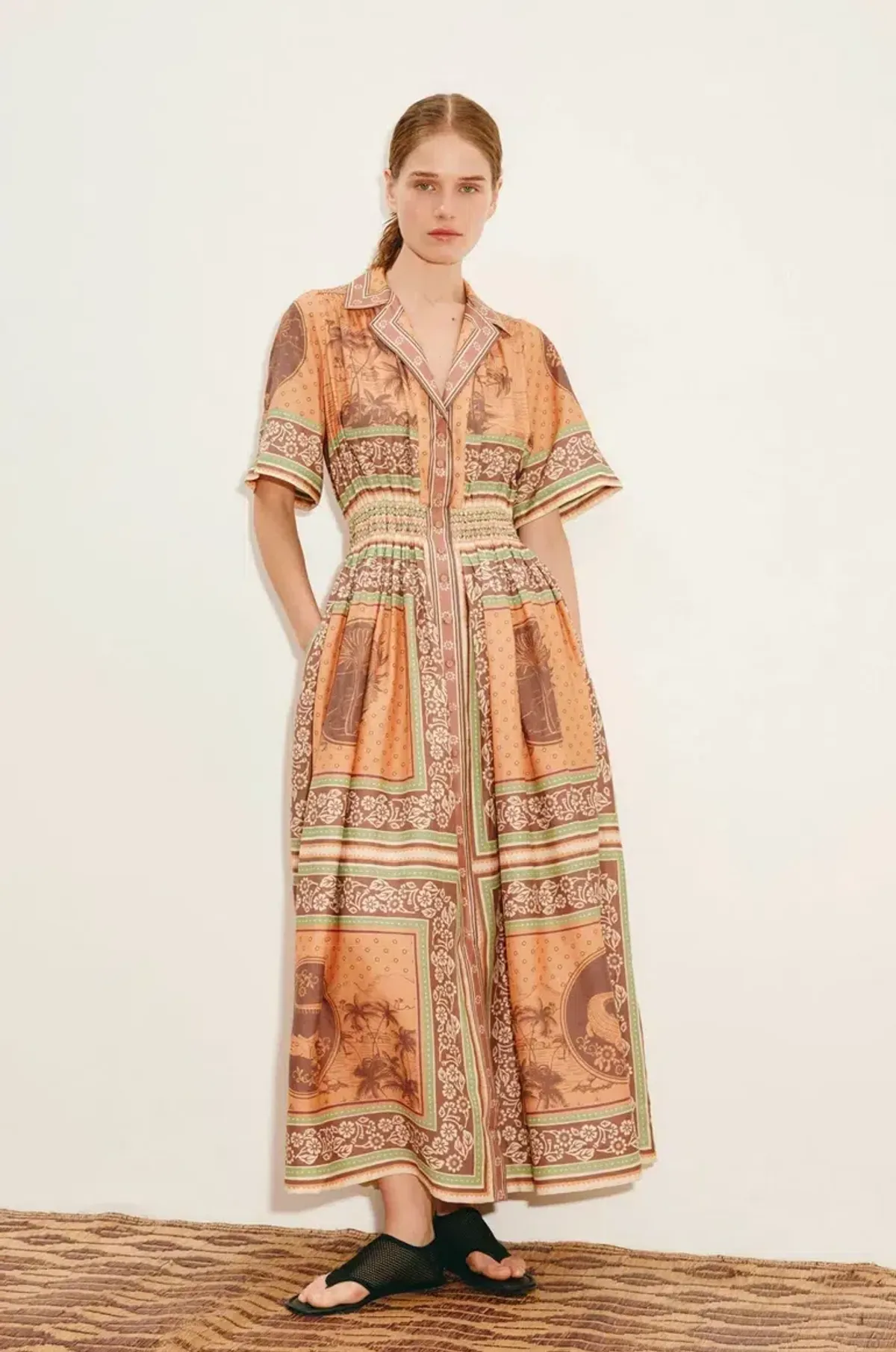 Alémais Alberta Smocked Shirtdress Size 14 - Image 1