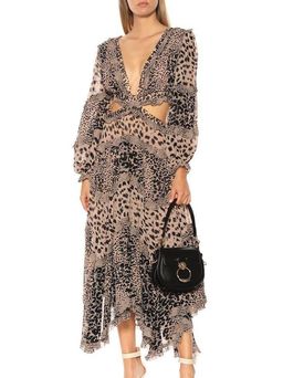 Zimmermann Allia Spliced Cut Out Midi Dress Leopard Print Size 6 for rent on The Volte - image 2