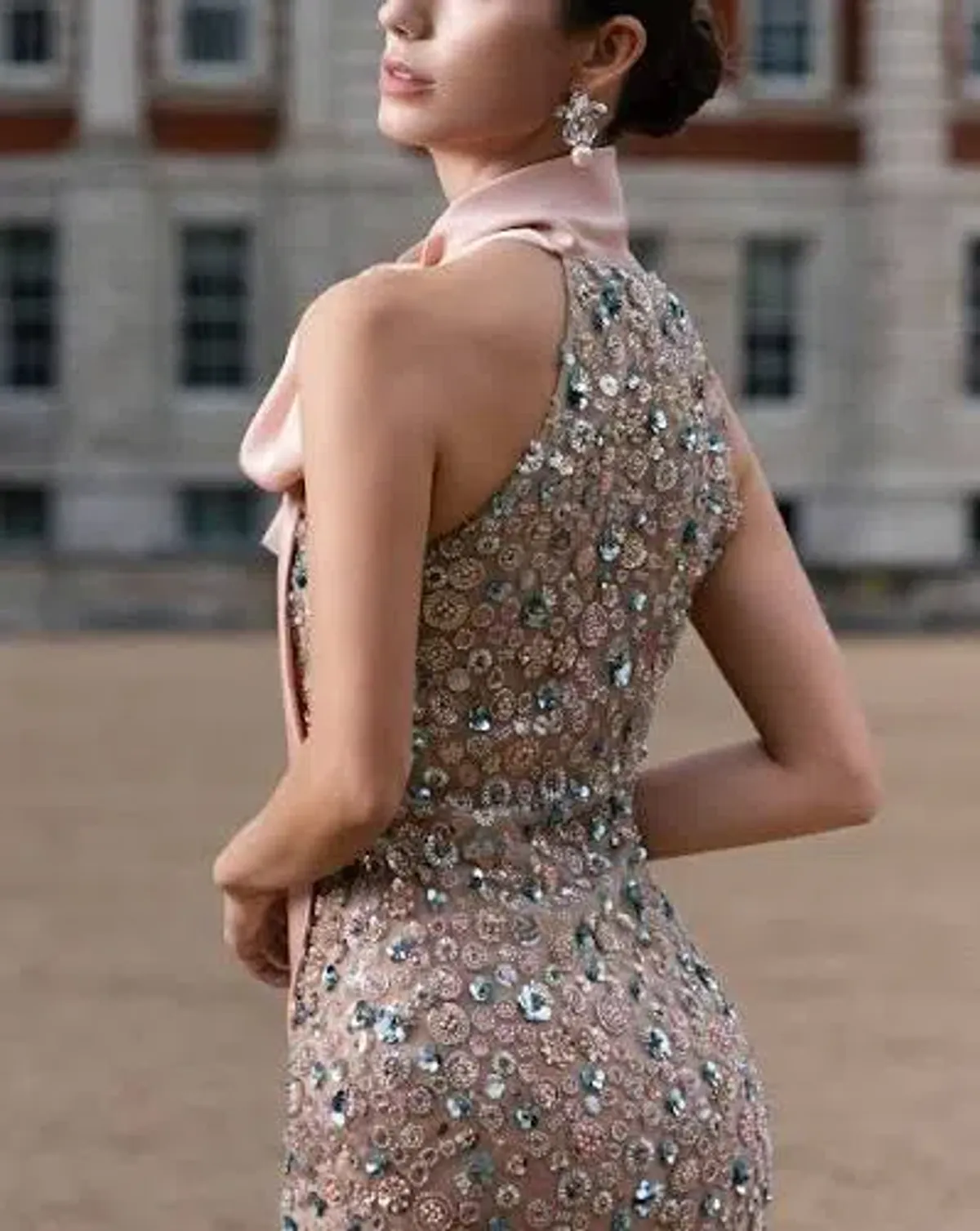 DeTHEIA Hermia Nude Fitted Maxi Dress - Image 6
