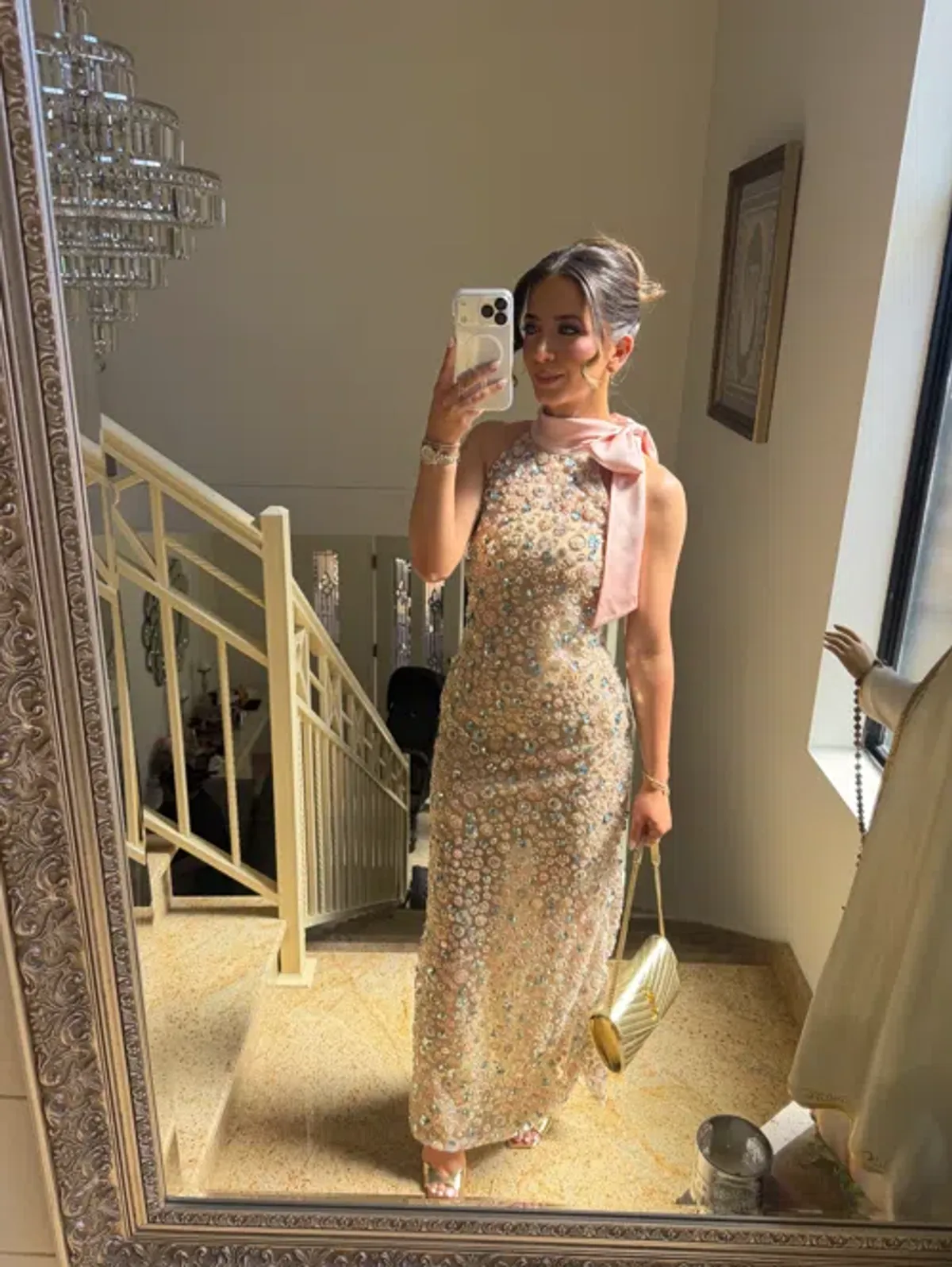 DeTHEIA Hermia Nude Fitted Maxi Dress - Image 3